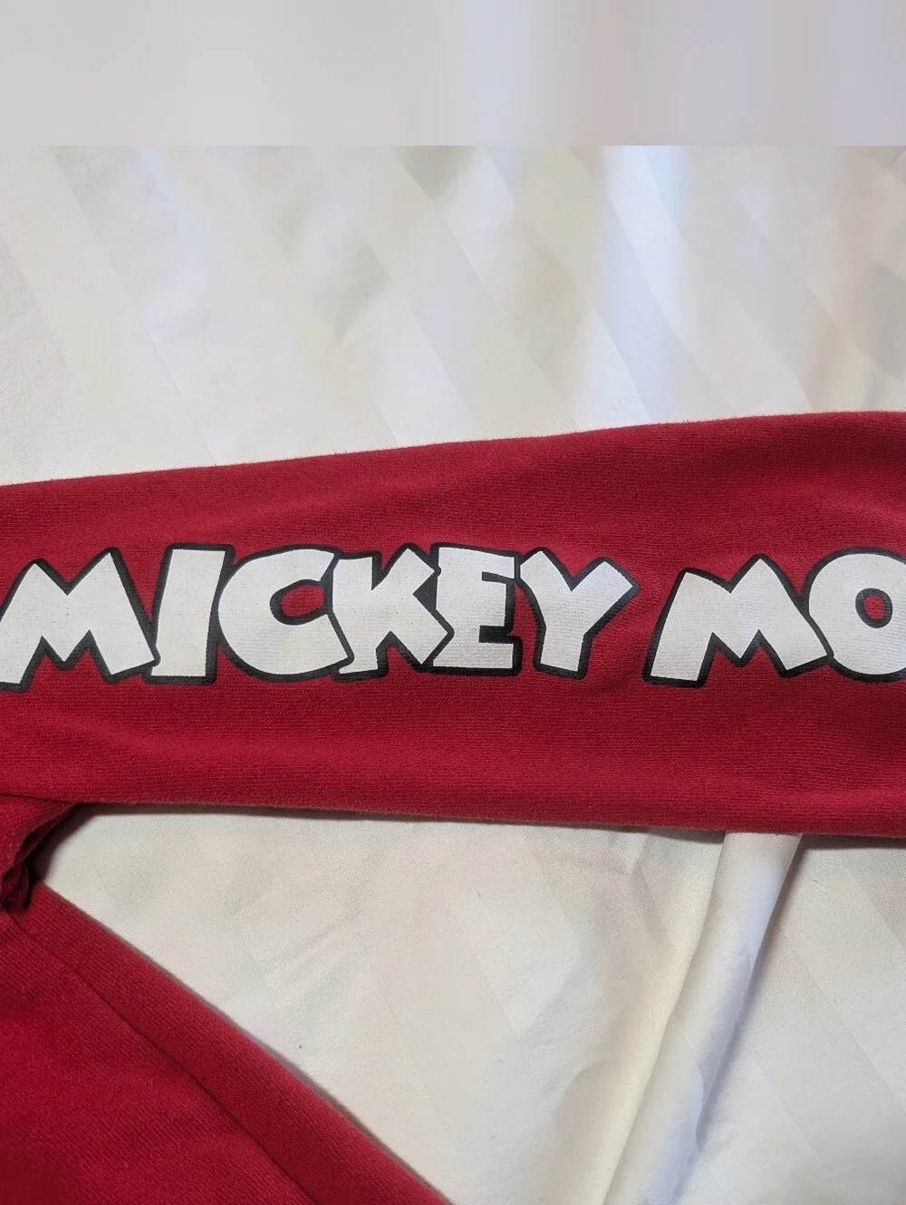 Disney Mickey Mouse Red Graphic Print Pullover Hoodie Teens/Kids Size Large